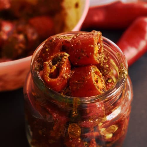 Instant Red Chili Pickle Lal Mirch Ka Achar