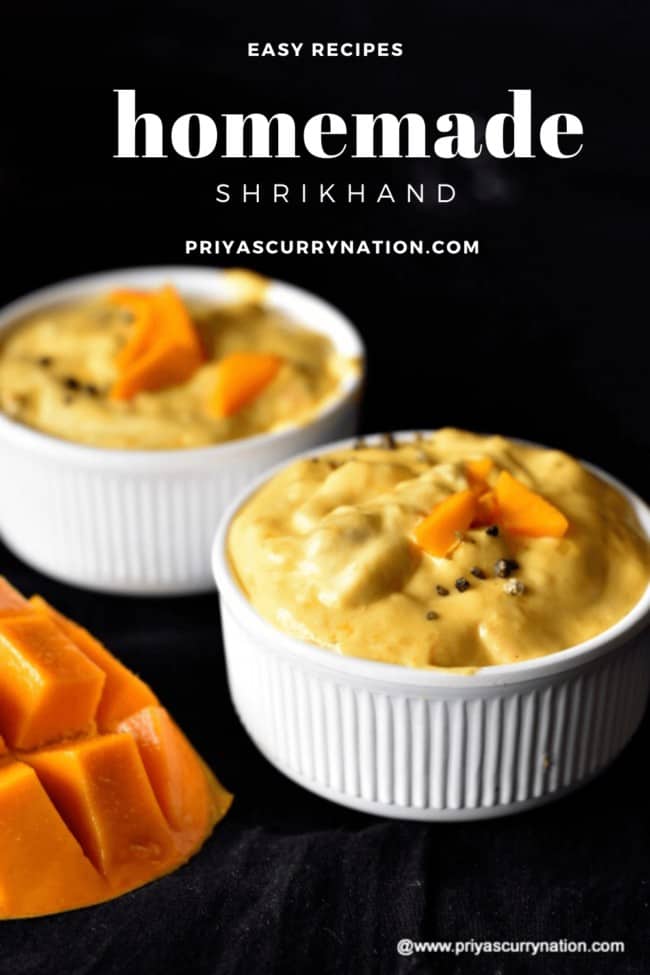 how to make mango shrikhand at home? recipe on priyascurrynation.com