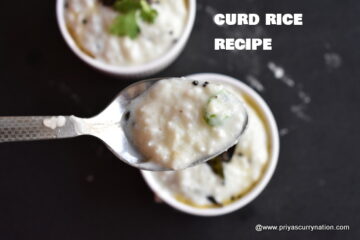South Indian curd rice recipe , Thayir Sadam