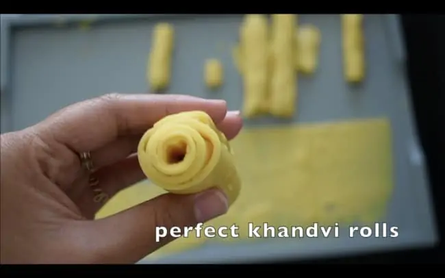 instant pot khandvi rolls step 14 - easy and quick recipe | priyascurrynation.com
