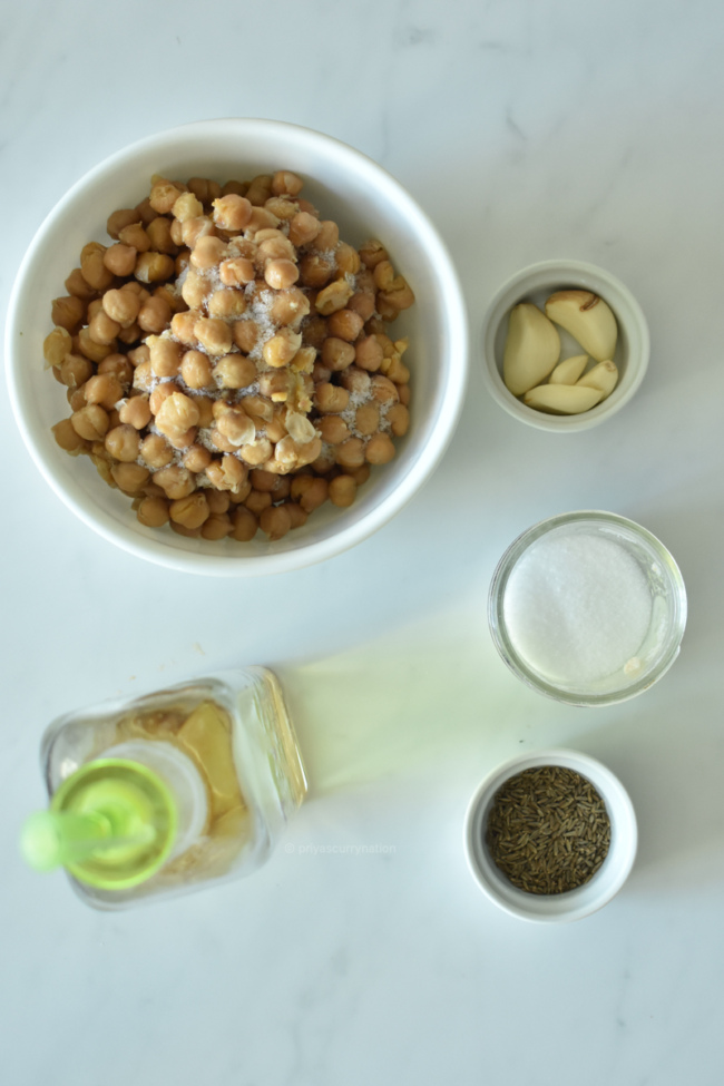 ingredients to make hummus without tahini sauce