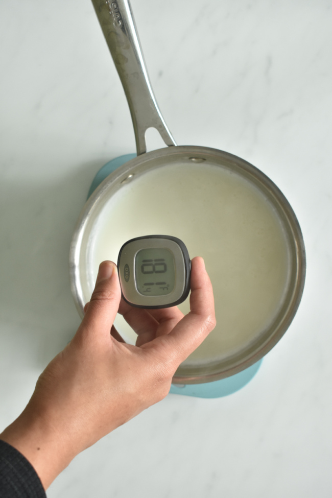 perfect temperature for milk to make yogurt at home.