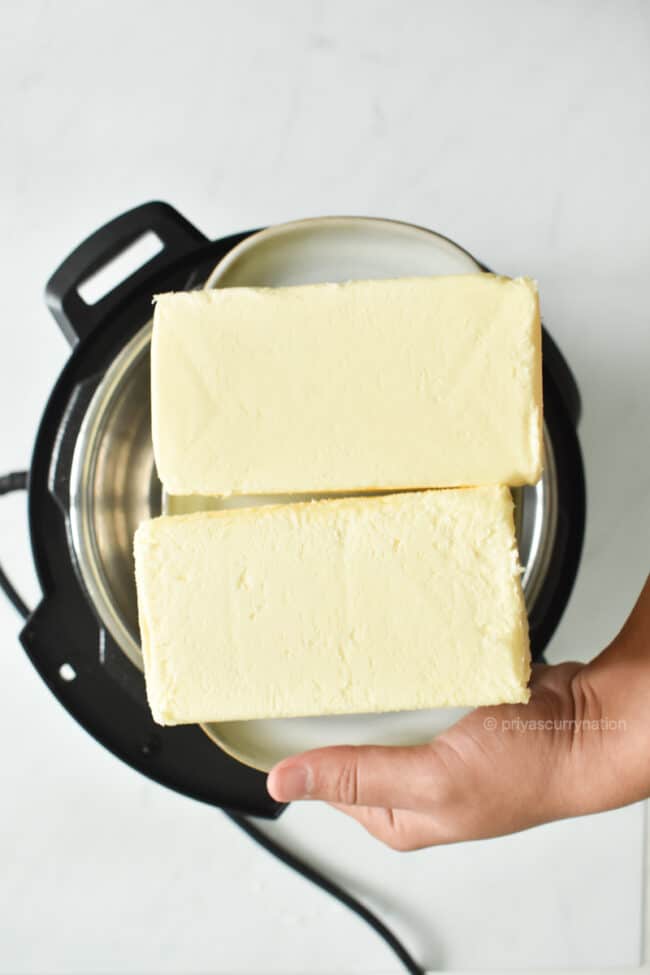 Ingredients to make ghee in instant pot - priyascurrynation.com