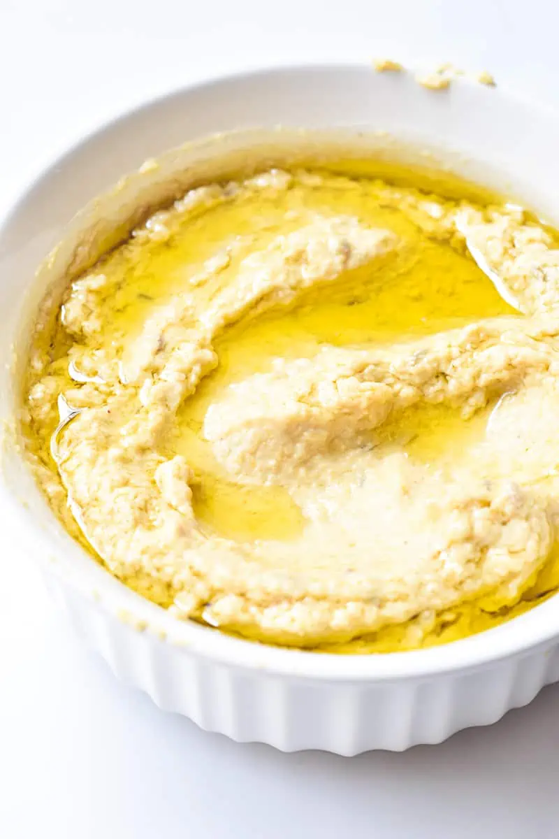 hummus made with canned chickpeas.