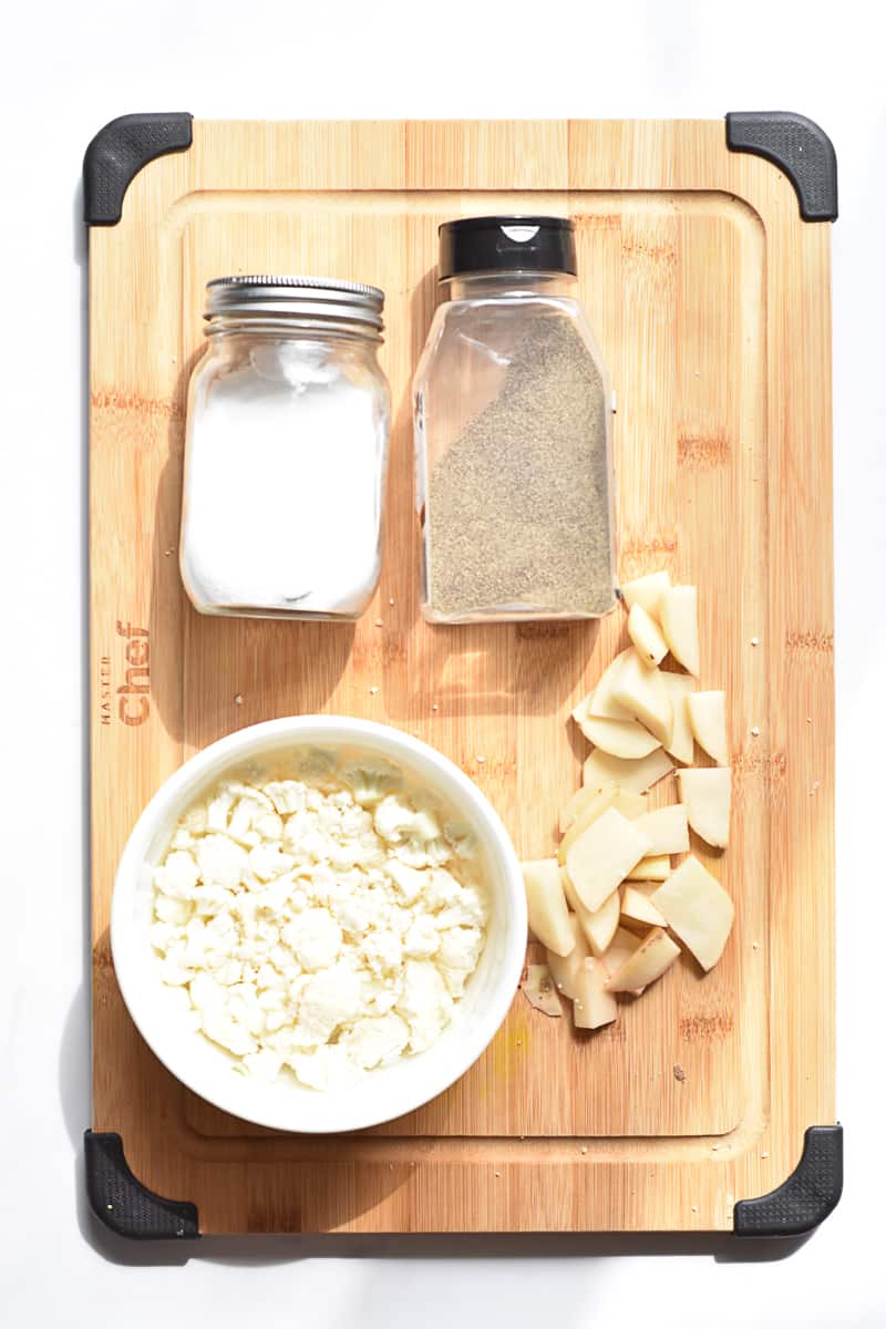 Ingredients required to make sauteed cauliflower.